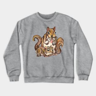 Squirrel Mom and Baby Crewneck Sweatshirt